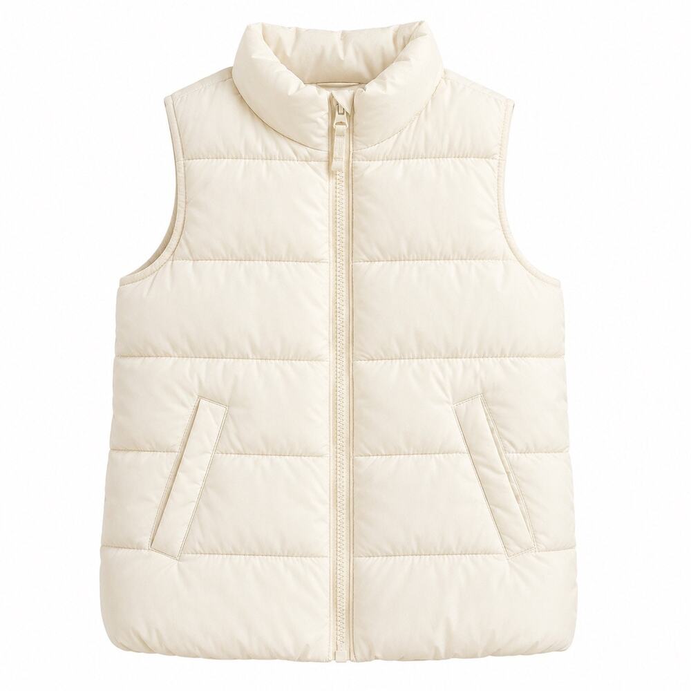 Old Navy Girls Frost-Free Puffer Vest - Cream, Size M (10-12)